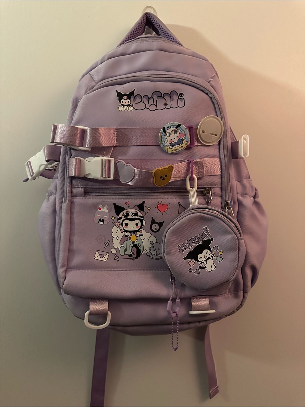 Lavender Kuromi Character Backpack